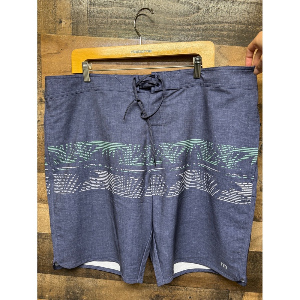 TravisMathew Parked The Shark‎ Board Shorts Heather Insignia Blue Mens 42 1MW423